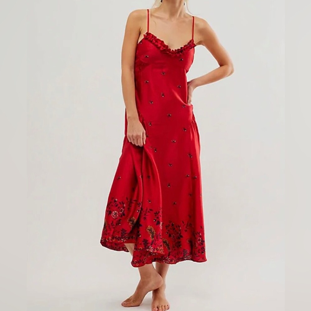 NWOT Free People On My Own Printed Maxi